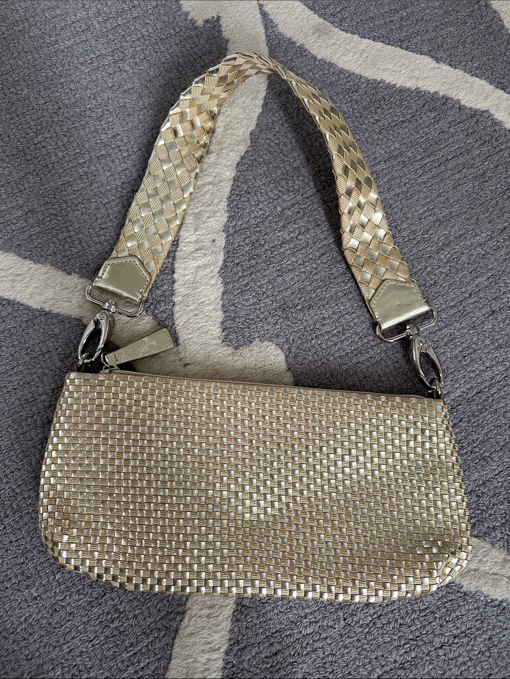 The Sak Gold Woven Shoulder Bag - Elegant Metallic Women’s Purse
